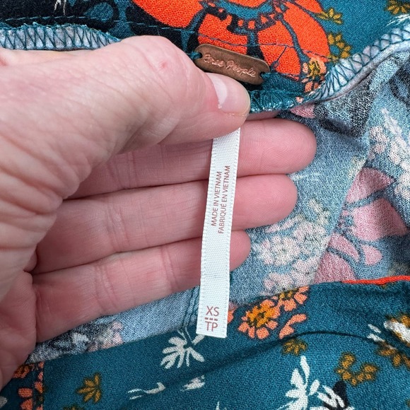 Free People Bell Bottom Pants Womens Size XS Floral Flare Palazzo Boho Hippie - Picture 11 of 14